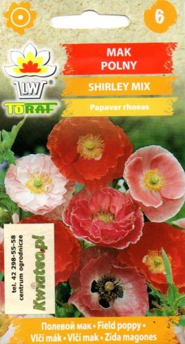 MAK POLNY (Papaver rhoeas) mieszanka kolorów nasiona