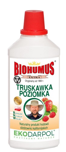 BIOHUMUS TRUSKAWKA 1 litr nawóz dżdżownic kalifornijskich naturalny bezpieczny zdrowe owoce truskawek rośliny truskawki poziomki