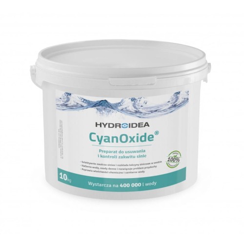 CYAN-OXIDE do ZWALCZANIA SINIC w wodzie 10kg na 400m3 OCZKO WODNE, staw rybny kąpielowy CyanOxide CyanoOxide HydroIdea Hydro Idea