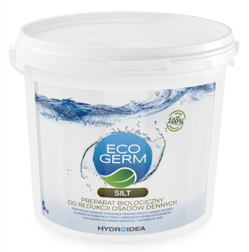 ECOGERM SILT 5kg do redukcji OSADÓW DENNYCH BAKTERYJNY na 500m2 DNA OCZKO WODNE STAW KĄPIELOWY zbiornik wodny zarybiony HYDROIDEA Hydro Idea