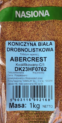 KONICZYNA BIAŁA DROBNA 'Abercrest' 1kg czysta sama nasiona wsiewka w trawę w trawnik samonawożący na łąkę kwietną zadarnia trawnik mikrokoniczyna niska