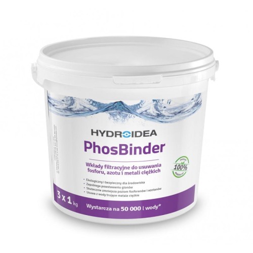 PHOS-BINDER SASZETKI FILTRACYJNE wkłady do filtra 3 x 1kg do 50m3 filtr biologiczny FOSFORANY METALE CIĘŻKIE SIARCZKI oczko wodne staw zbiornik wodny