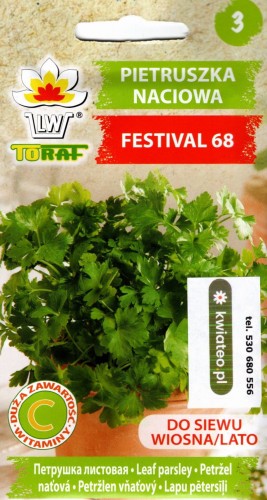 PIETRUSZKA NACIOWA 'Festival 68' - gładkie liście - zwyczajna - nasiona