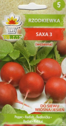 RZODKIEWKA 'Saxa Polana' 'Saxa' 'Saxa 2' 'Saxa 3' okrągła czerwona - nasiona