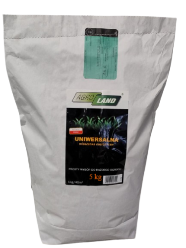 TRAWA UNIWERSALNA 5kg nasion na 200m2 trawnikowa wieloletnia wieloletni trawnik uniwersalny łatwa w obsłudze szybki zielony efekt nasiona do wysiewu Agro-Land zagęszczająca