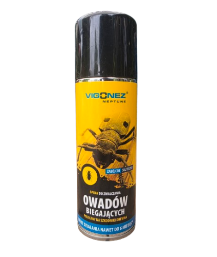 Vigonez spray na szkodniki drewna korniki owady biegające przeciw kornikom szkodnikom drewna w drewnie bez tła.png