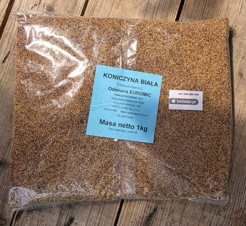 Mikrokoniczyna Euromic 1kg Agro-Land sklep ogrodniczy Kwiateo 2026 drobnolistkowa koniczyna biała niska czysta wsiewka do trawnika lub samodzielna monokultura wysoka jakość cena pl.jpg
