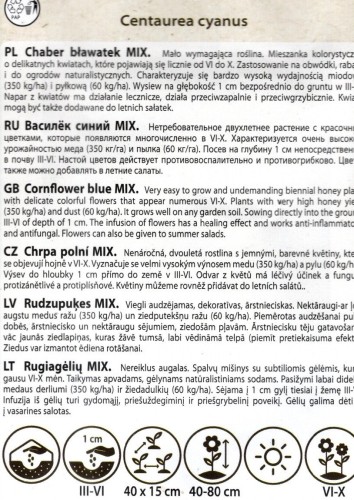 chaber bławatek miks kolorów miododajny roślina polecana przez pasiwkę zarodową w Maciejowie pszczelarzy miododajna sklep ogrodniczy kwiateo online pl opis uprawy.jpg