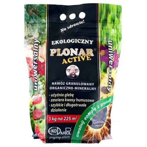 PLONAR ACTIVE UNIWERSALNY 3kg granulowany ekologiczny użyźniacz podłoża gleby sypki zastępuje obornik