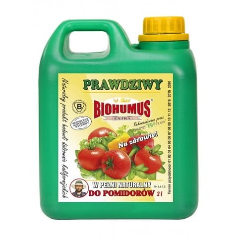 BIOHUMUS POMIDOR papryka 2 litry nawóz dżdżownic kalifornijskich naturalny bezpieczny zdrowe owoce rośliny do pomidorów papryki