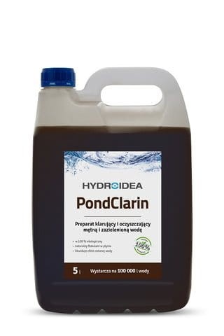 POND-CLARIN do KLAROWANIA mętnej zazieleniałej wody PRZEJRZYSTA woda 5L na 100m3 OCZKO WODNE, STAW KĄPIELOWY ryby PondClarin HydroIdea Hydro Idea