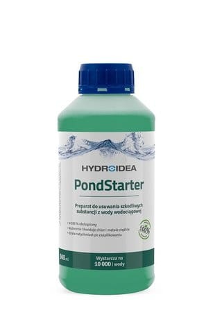 POND-STARTER do uzdatniania wody z wodociągu i studni USUWA CHLOR i METALE CIĘŻKIE 500ml na 10m3 OCZKO WODNE, STAW KĄPIELOWY ryby PondStarter HI