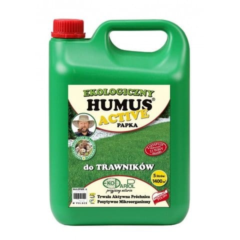 HUMUS Active Papka do TRAWNIKÓW ZAPAS 5Litrów na 1400m2 trawnika ekologiczny naturalny użyźniacz gleby uzupełnienie WIOSNA lato JESIEŃ